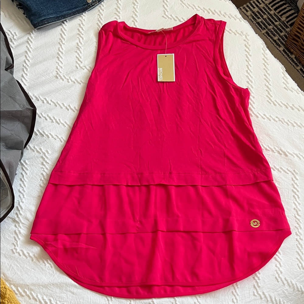 Michael Kors Fuchsia Layered Tank Top